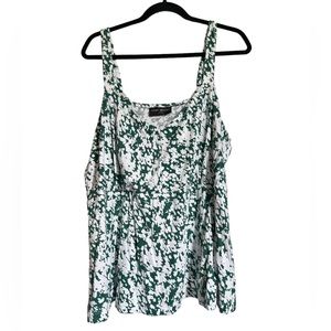 LANE BRYANT • Green/white floral tank top with adjustable straps. Size 22/24